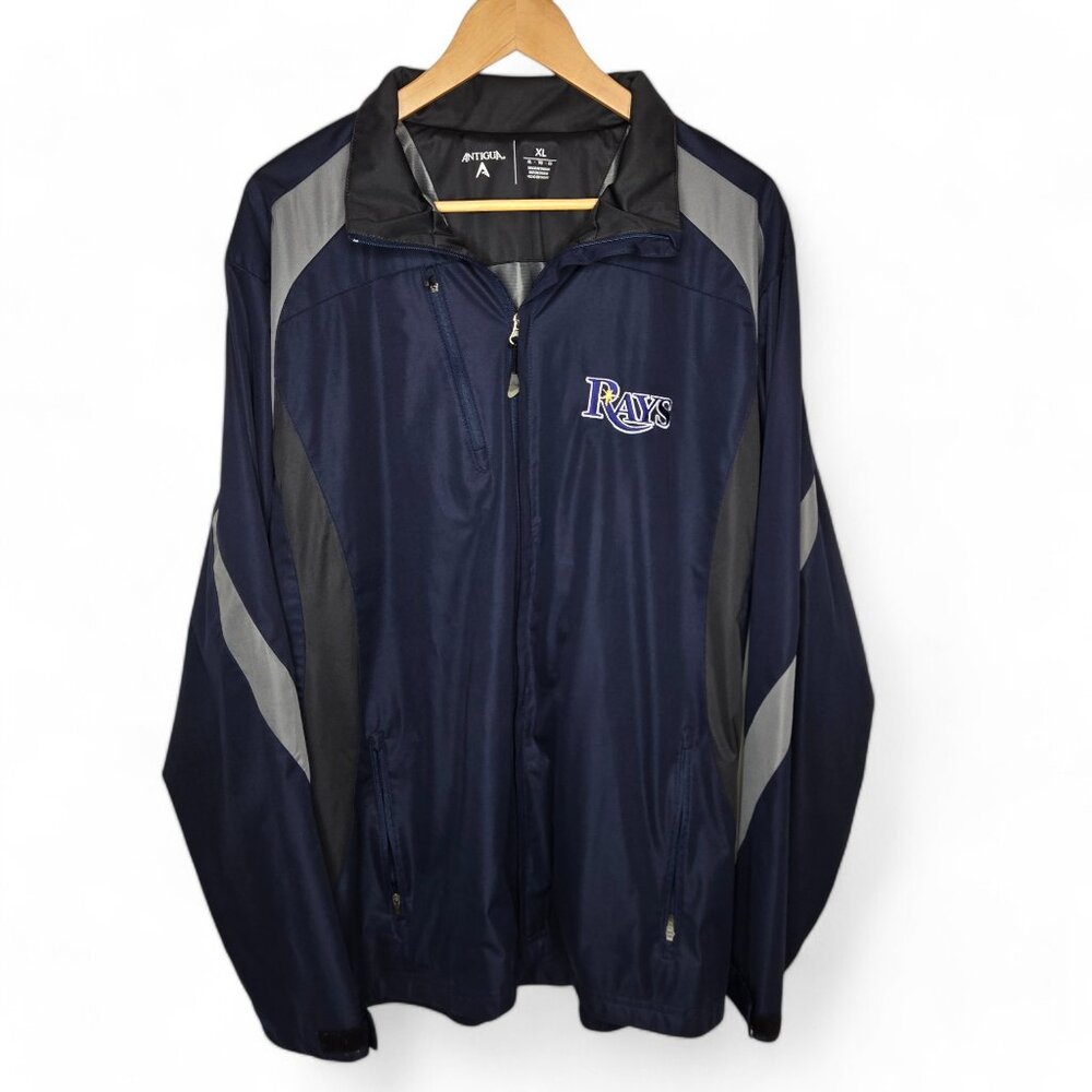 Antigua Tampa Bay Ray Windbreaker Jacket Men's Color Panel Tri Tone Baseball XL